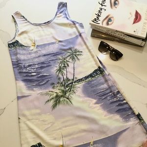 Tommy Bahama 100% silk- ocean print sheath dress